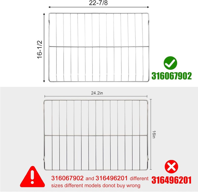 SZHY-LINK UPGRAGED 316067902 Oven Rack Replacement for Frigidaire Kenmore Range Stove Oven Parts 316069800 23" x 16" 304 Stainless Steel Rack Flat Frigidaire Range Oven Wire Rack 2 Pack - Image 2